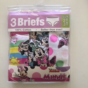 Disney Junior Minnie Mouse Toddler Girls Briefs Underwear Size 2T/3T Panty New